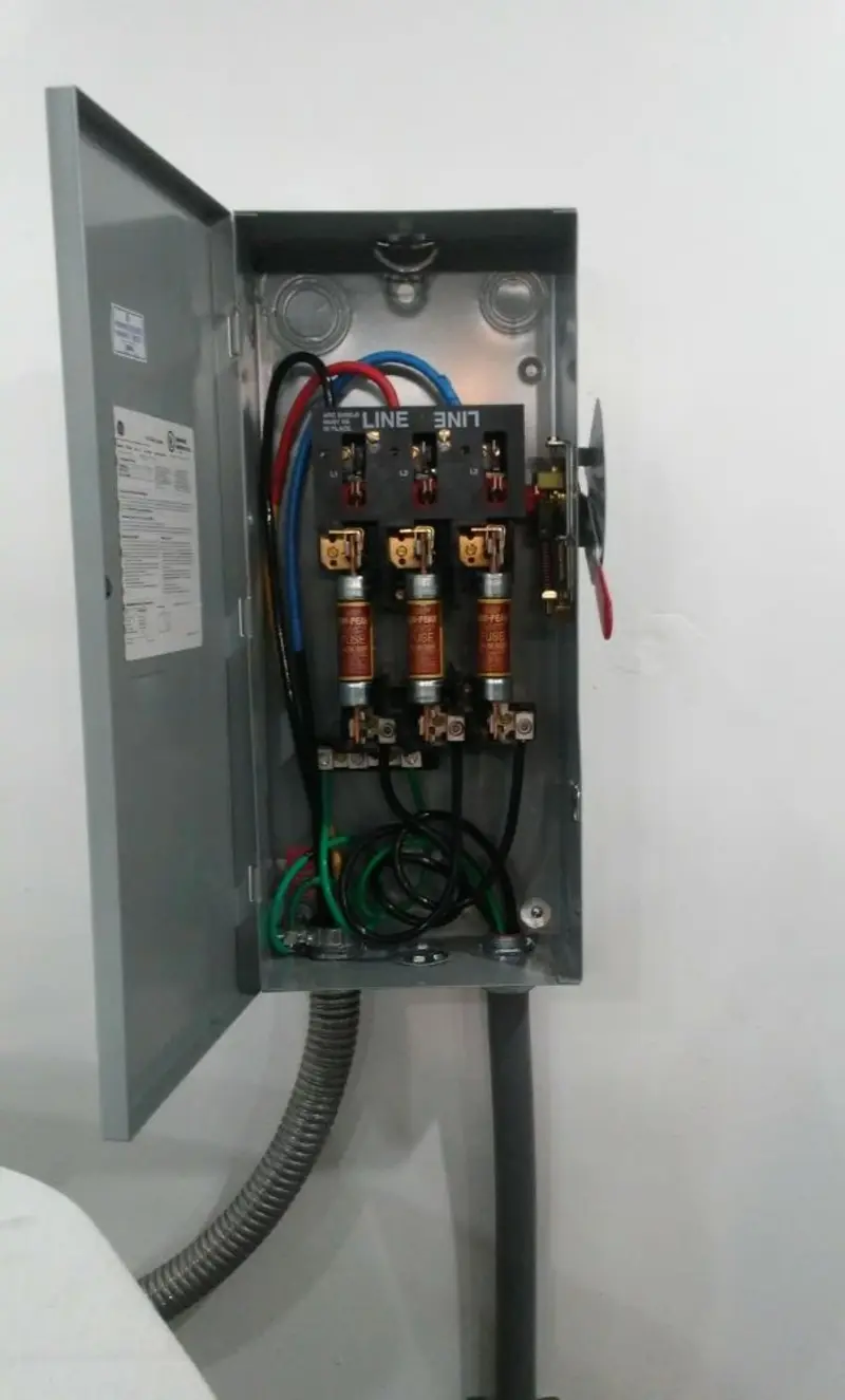 Three-phase disconnect switch installed for Electrical Wiring & Rewiring in Wilna